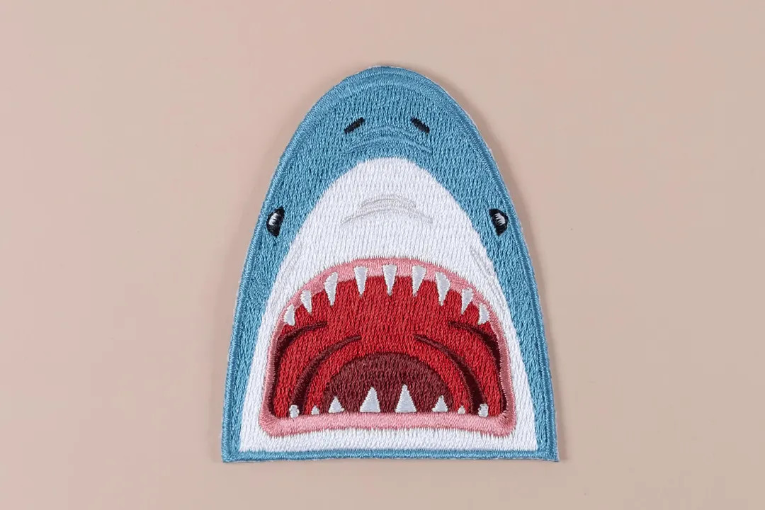 Shark Face Embroidered Iron-on Patch – Fierce Teeth Showing Design for Jackets, Bags, Coolers, ... | Etsy (US)