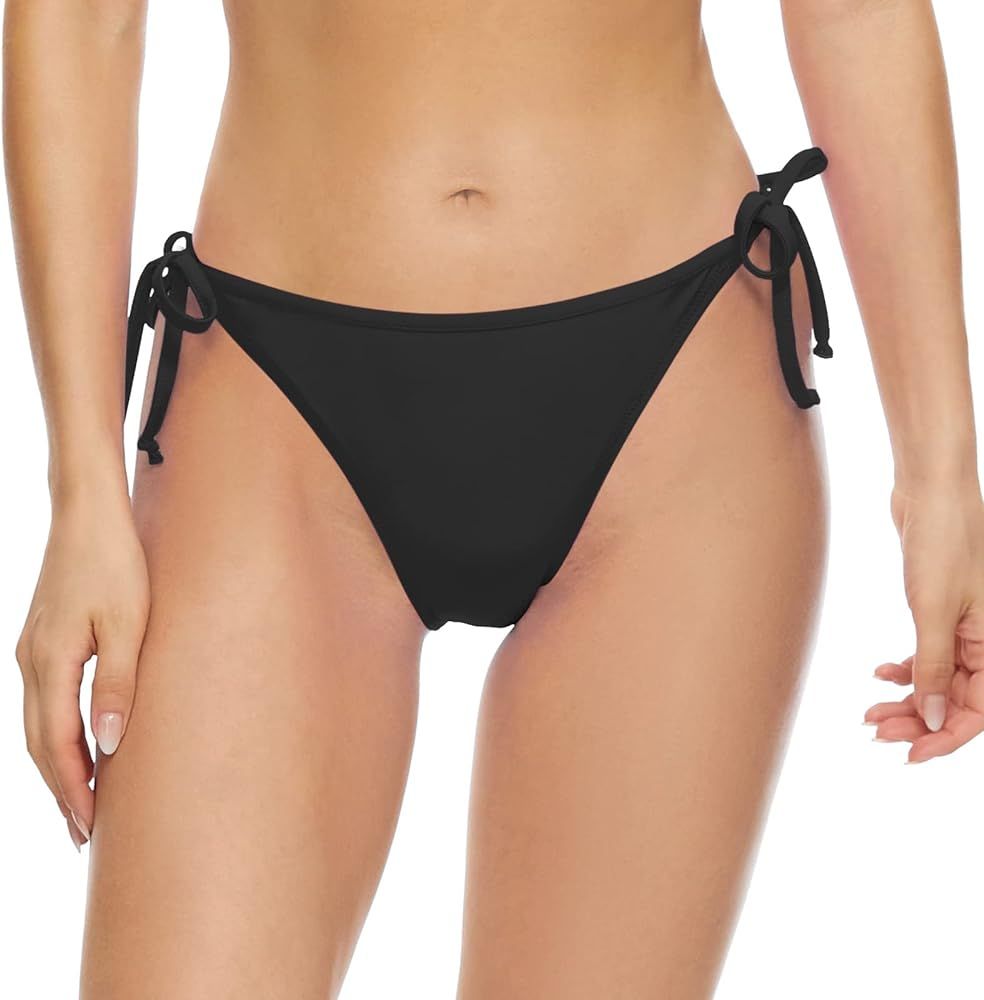 Bellecarrie Women's Cheeky Brazilian Bikini Bottoms Tie Side Swim Bottom | Amazon (US)