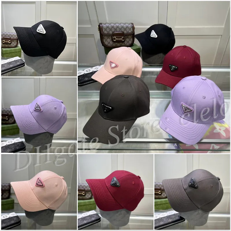 DUPE PRA DA Metal Triangle Logo Baseball Hat Solid Color Cap Sunbonnet Hat With Opp Bag From Clel... | DHGate