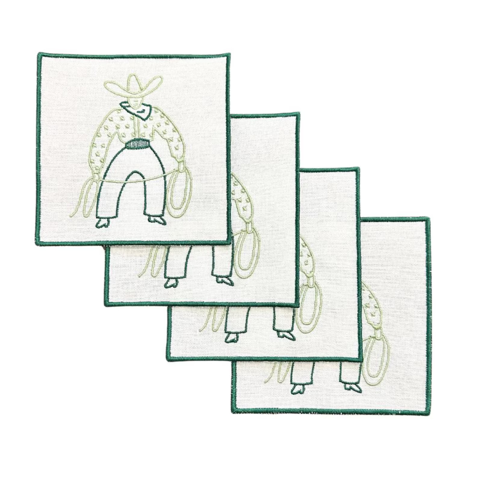 Cowboy Linen Cocktail Napkins - Etsy | Etsy (US)