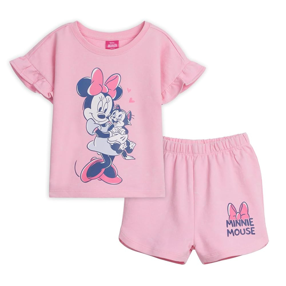 Disney French Terry T-Shirt and Shorts Outfit Set Infant to Big Kid Sizes (12 Months - 14-16) | Amazon (US)
