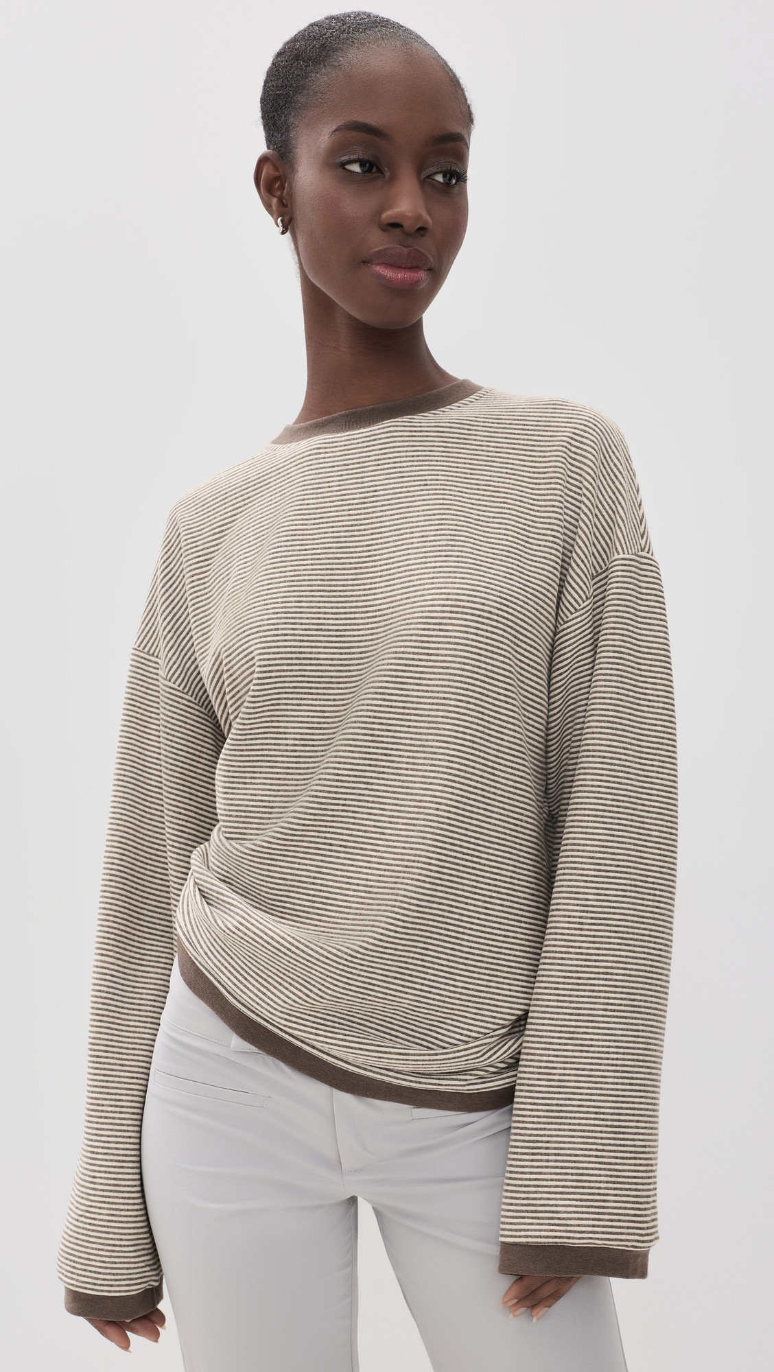 Lioness Bry Long Sleeve Tee Chocolate Stripe XXS | Shopbop