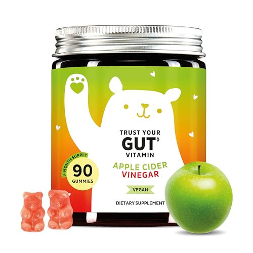 Bears with Benefits Apple Cider Vinegar Gummies – Metabolism & Detox Support with Vitamins B6, B12, Iodine & Folic Acid – Vegan. Balanced Gut (90 Gummies) | Amazon (US)