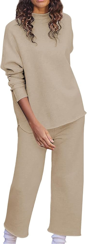 Feager Two Piece Sweat Sets Outfits Fall Fashion Casual Trendy Lounge Sweatsuits Cozy Knit Sweat ... | Amazon (US)