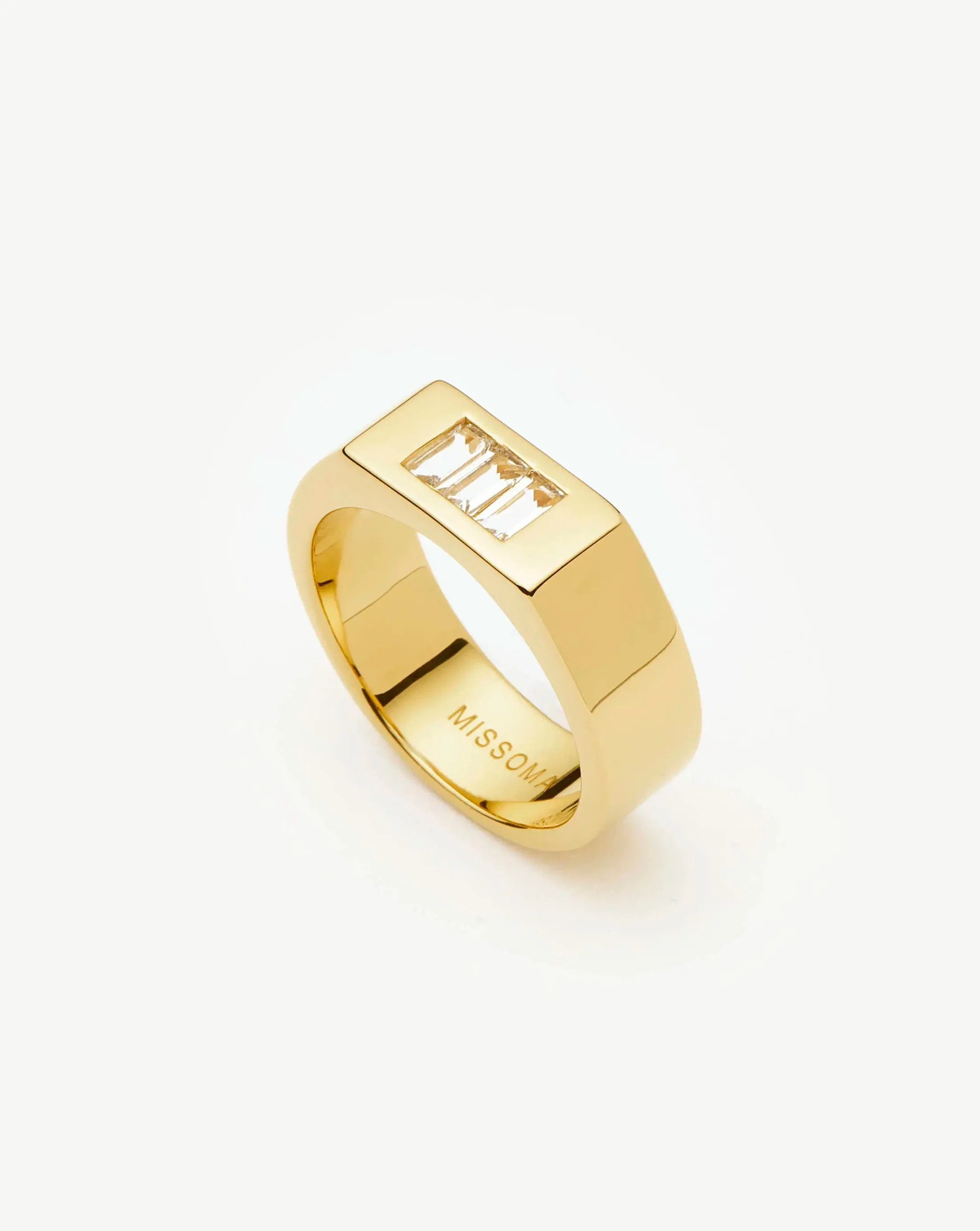 Lucy Williams Triple Stone Chunky Ring - Gold | Missoma UK | Missoma UK