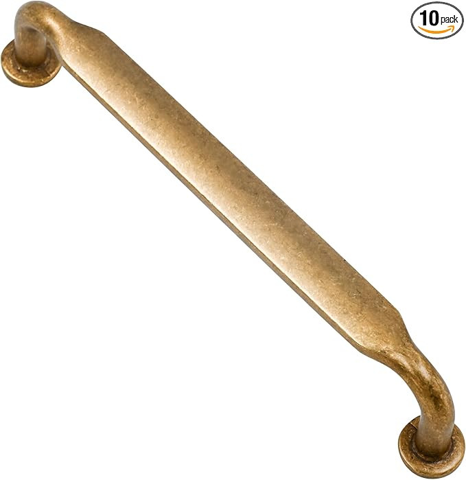 Alzassbg 10 Pack Antique Brass Cabinet Handles, 5 Inch(128mm) Hole Centers Arch Modern Cabinet Pu... | Amazon (US)