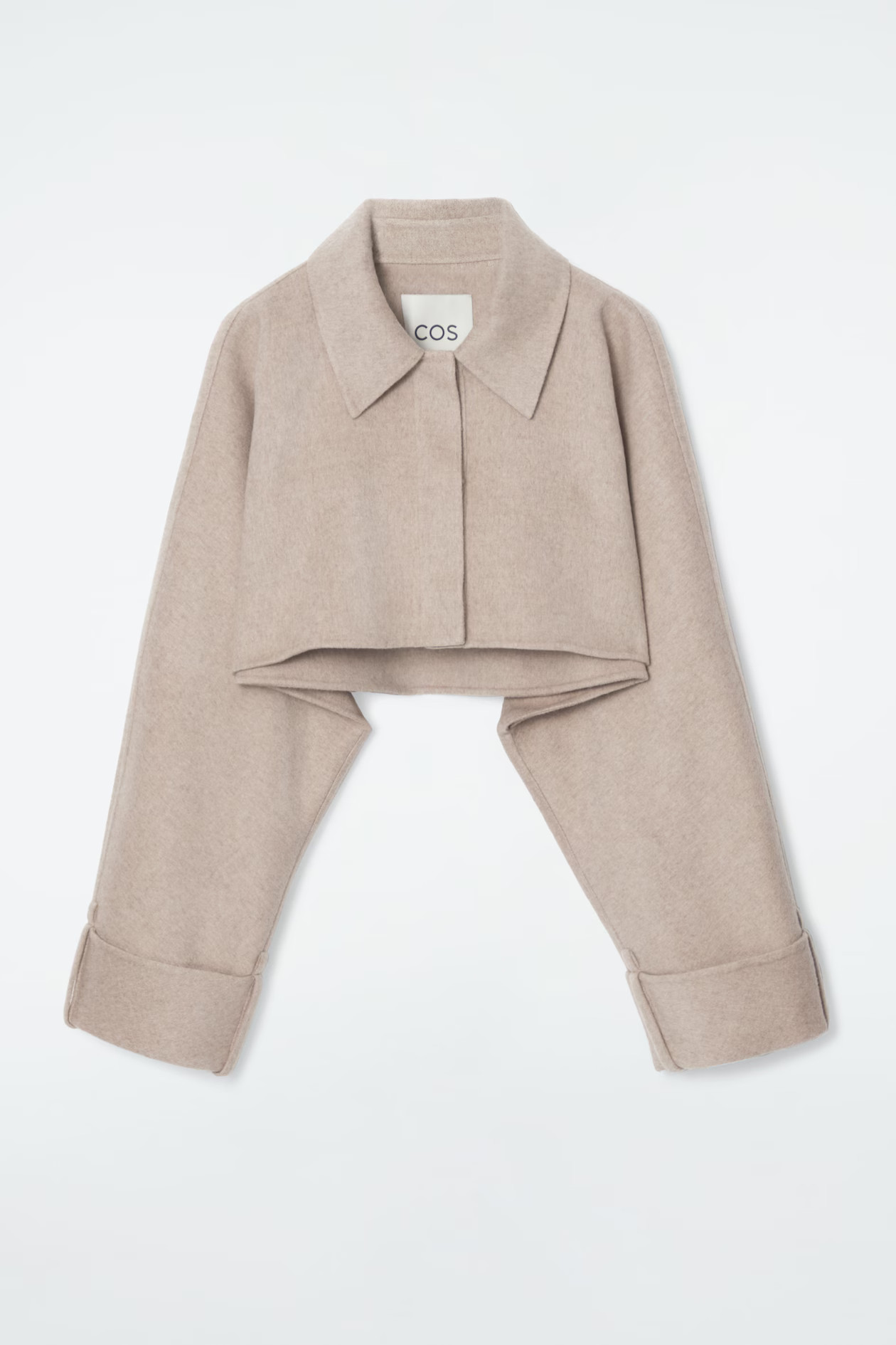 CROPPED DOUBLE-FACED WOOL JACKET - BEIGE | COS | COS UK