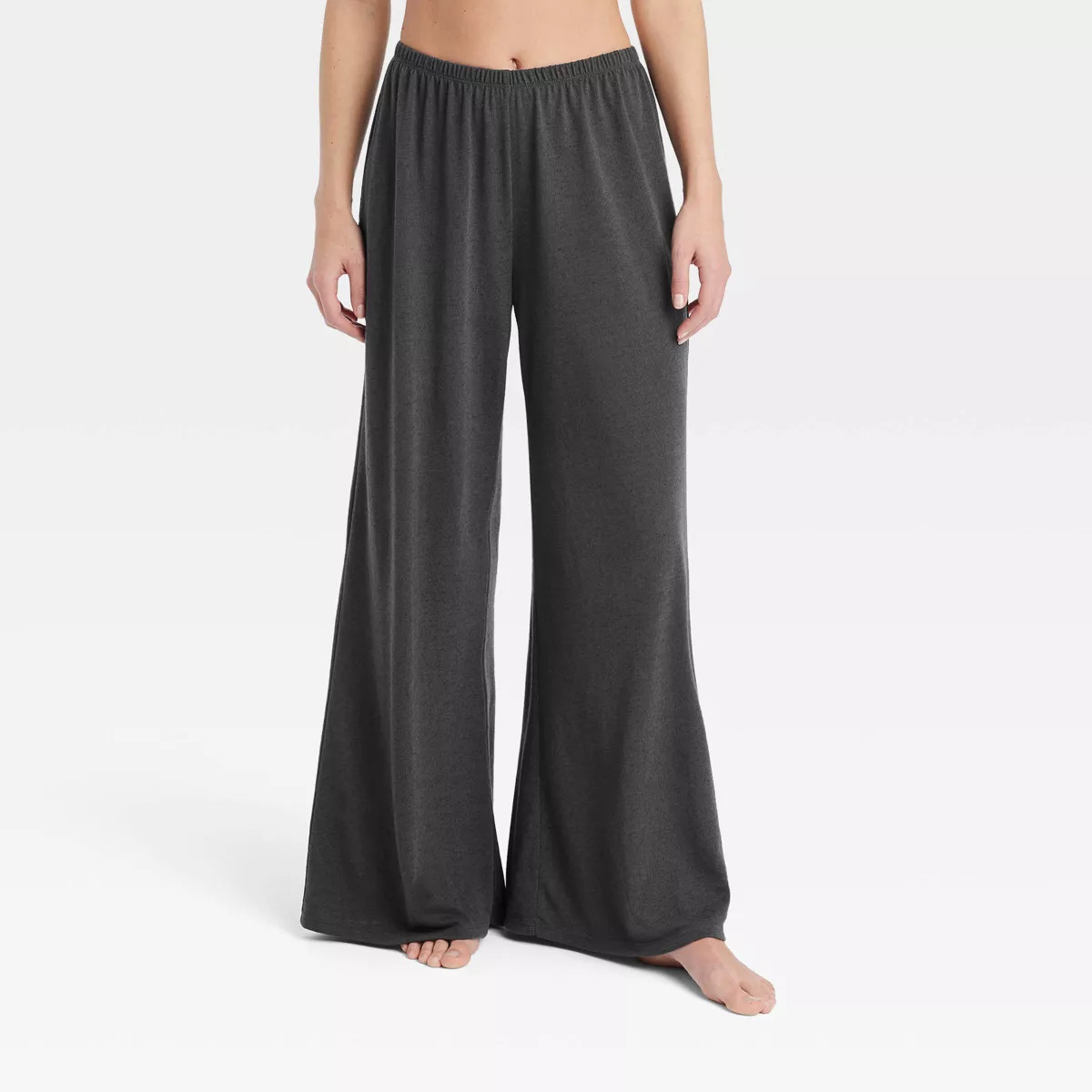 Women's Slub Knit Wide-Leg Pants - Stars Above™ Gray M | Target