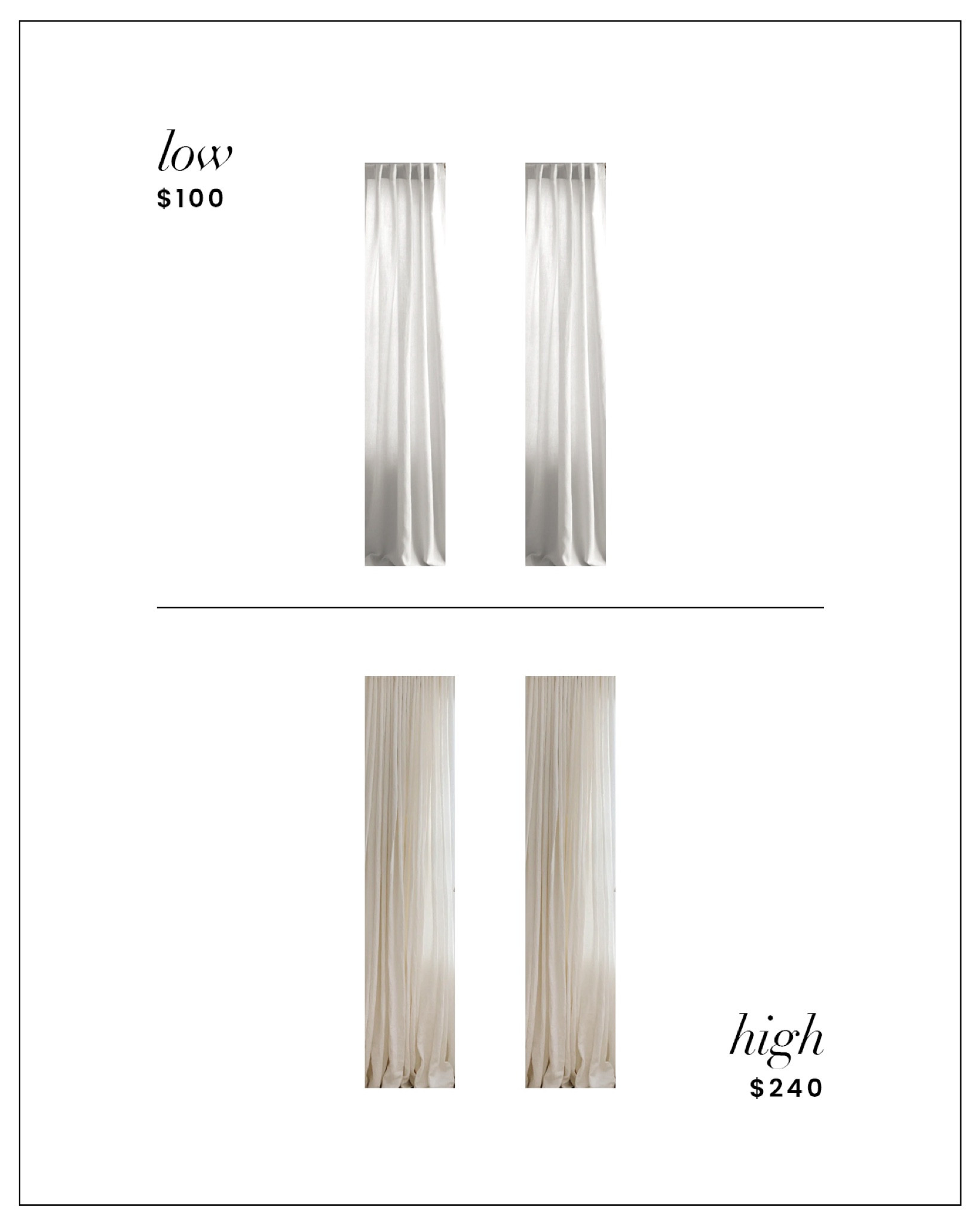 High / Low : White Linen Curtains 

#LTKHome