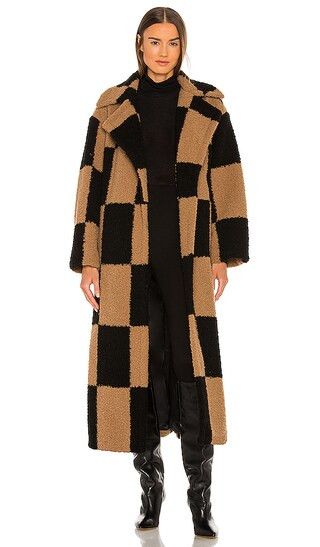 Arlo Coat in Black & Tan Check | Revolve Clothing (Global)
