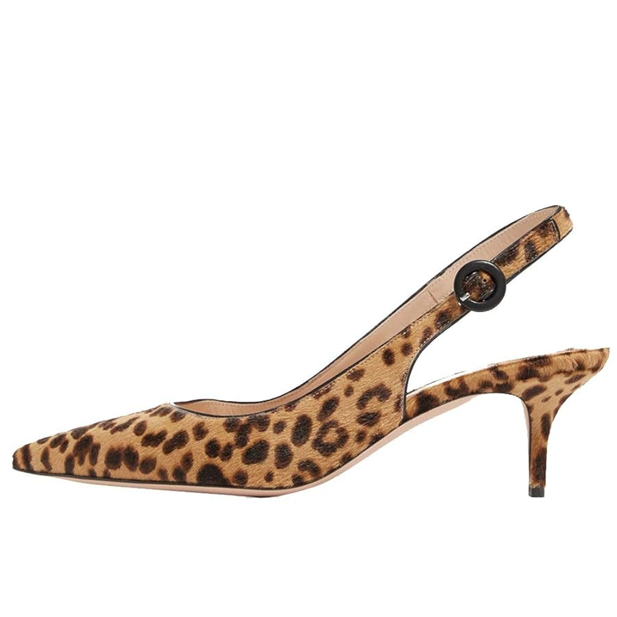 Divanne Slingback Pumps, Women's Pointed Toe Low Heel Sandals Slingback Strap Kitten Heel Pumps E... | Amazon (US)