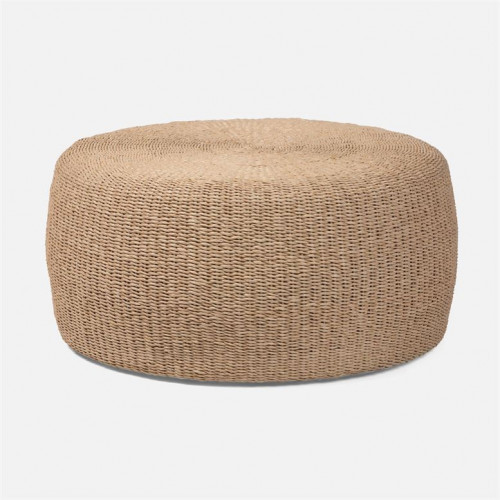 Made Goods Elias Round 36"D x 17"H Natural Twisted Faux Wicker Indoor/Outdoor Coffee Table | Gracious Style