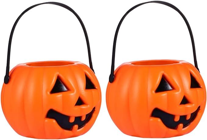 Halloween Pumpkin Bucket Halloween Bucket Trick or Treat Candy Buckets with Handle Halloween Part... | Amazon (US)