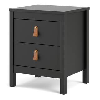 Tvilum Madrid 2-Drawer Black Matte Nightstand 79660gmgm - The Home Depot | The Home Depot
