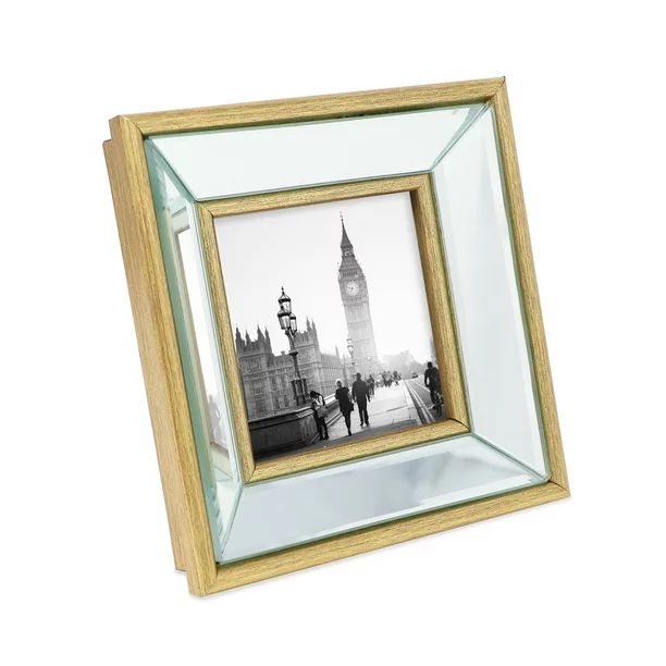 Isaac Jacobs 4x4 Gold Beveled Mirror Picture Frame for Tabletop Display - Walmart.com | Walmart (US)