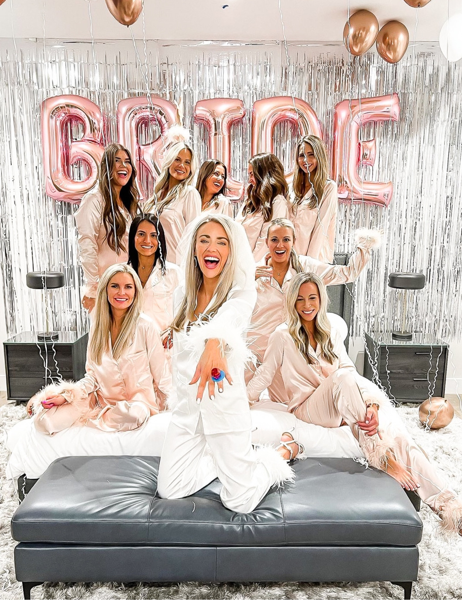 Bachelorette Pajama and Pizza Party 

Feather silk pajamas
Decor set up in bride’s room 

#LTKunder100 #LTKwedding #LTKtravel