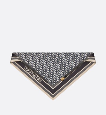 Navy Blue Silk Twill and Black Smooth Calfskin | Dior Couture