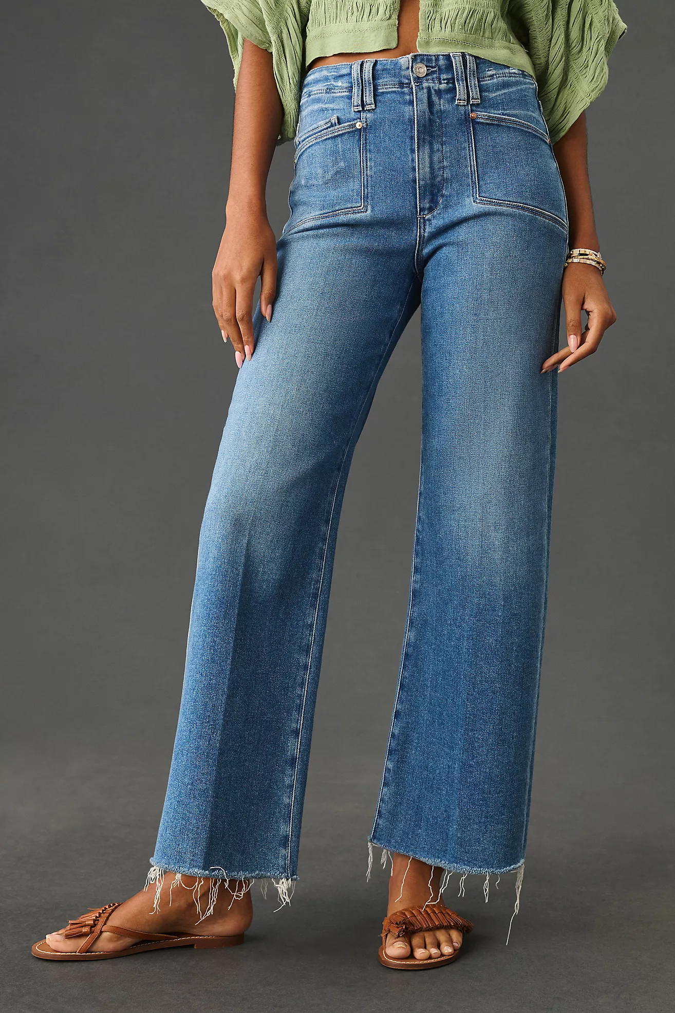 PAIGE Anessa High-Rise Wide-Leg Crop Jeans | Anthropologie (US)