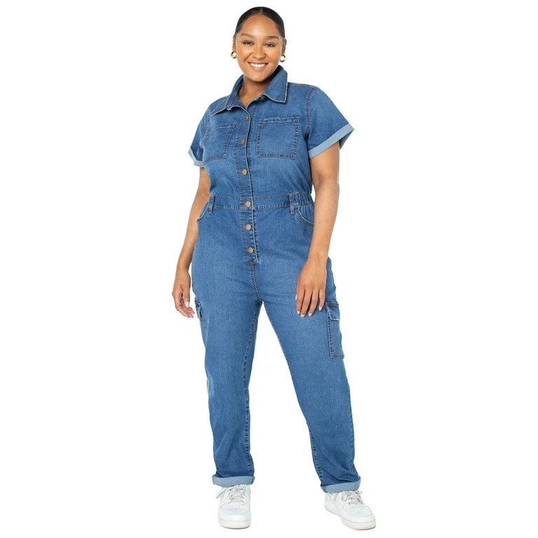 Celebrity Pink Juniors and Juniors Plus Cargo Boilersuit Sizes XXS-3X - Walmart.com | Walmart (US)