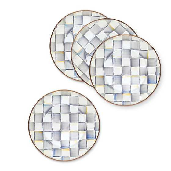 Sterling Check Salad Plates, Set of 4 | MacKenzie-Childs