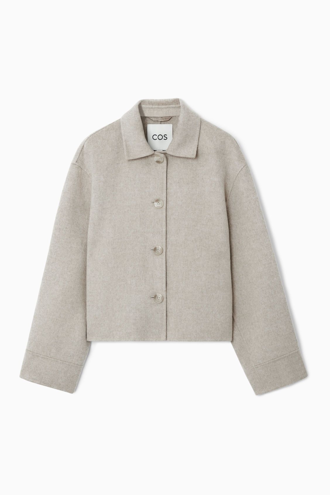 BOXY DOUBLE-FACED WOOL JACKET - CREAM - COS | COS UK