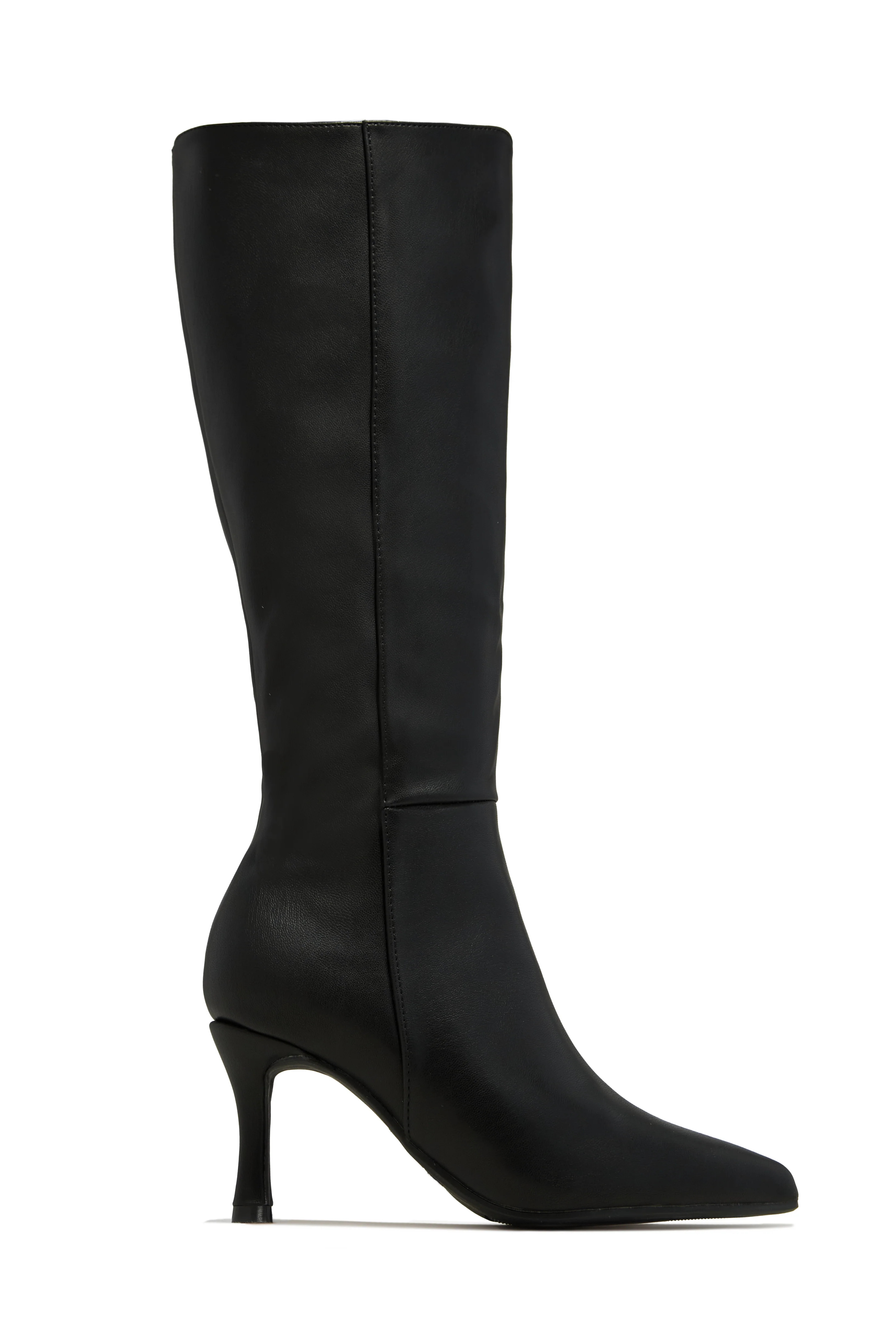 Zama Knee High Heel Boots - Black 6.5 / Black | MISS LOLA