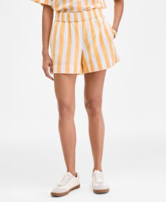 Women's Cotton Striped Pull-On Shorts, Exclusively at Macy's | Macy's
