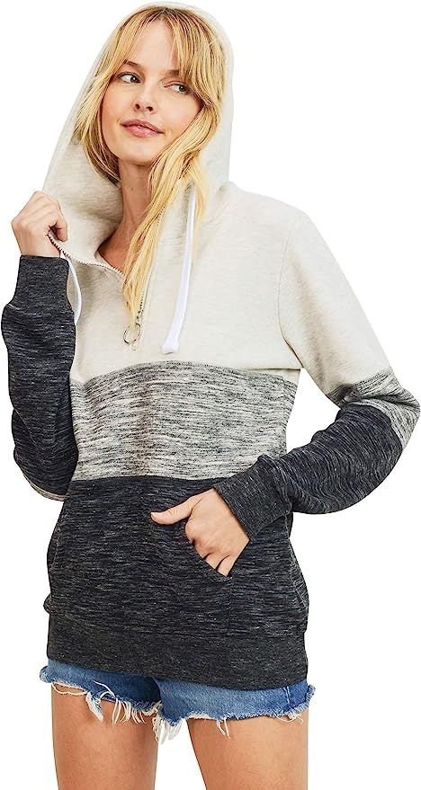 esstive Women's Ultra Soft Fleece 1/4 Zip-Up Pullover Hoodie Sweatshirt | Amazon (US)