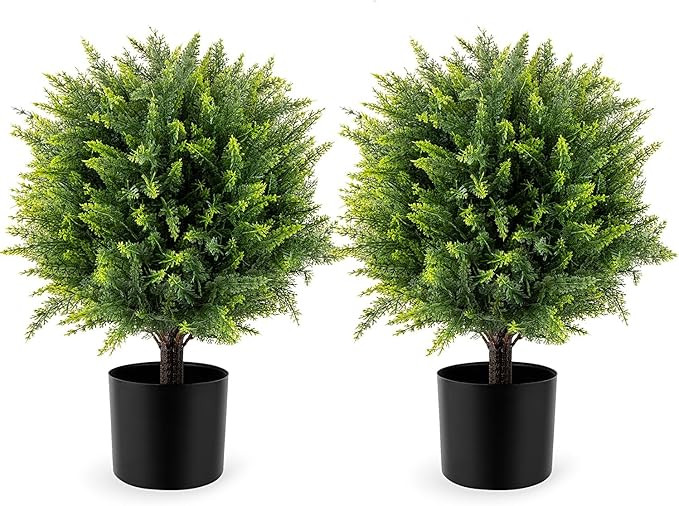 Artificial Topiary Ball Tree 21" Tall - UV Resistant Faux Bush for Outdoor & Indoor Decor | Easy ... | Amazon (US)