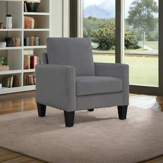 Gray Arm Chair Set of 1 with Removable Cushions | The Home Depot
