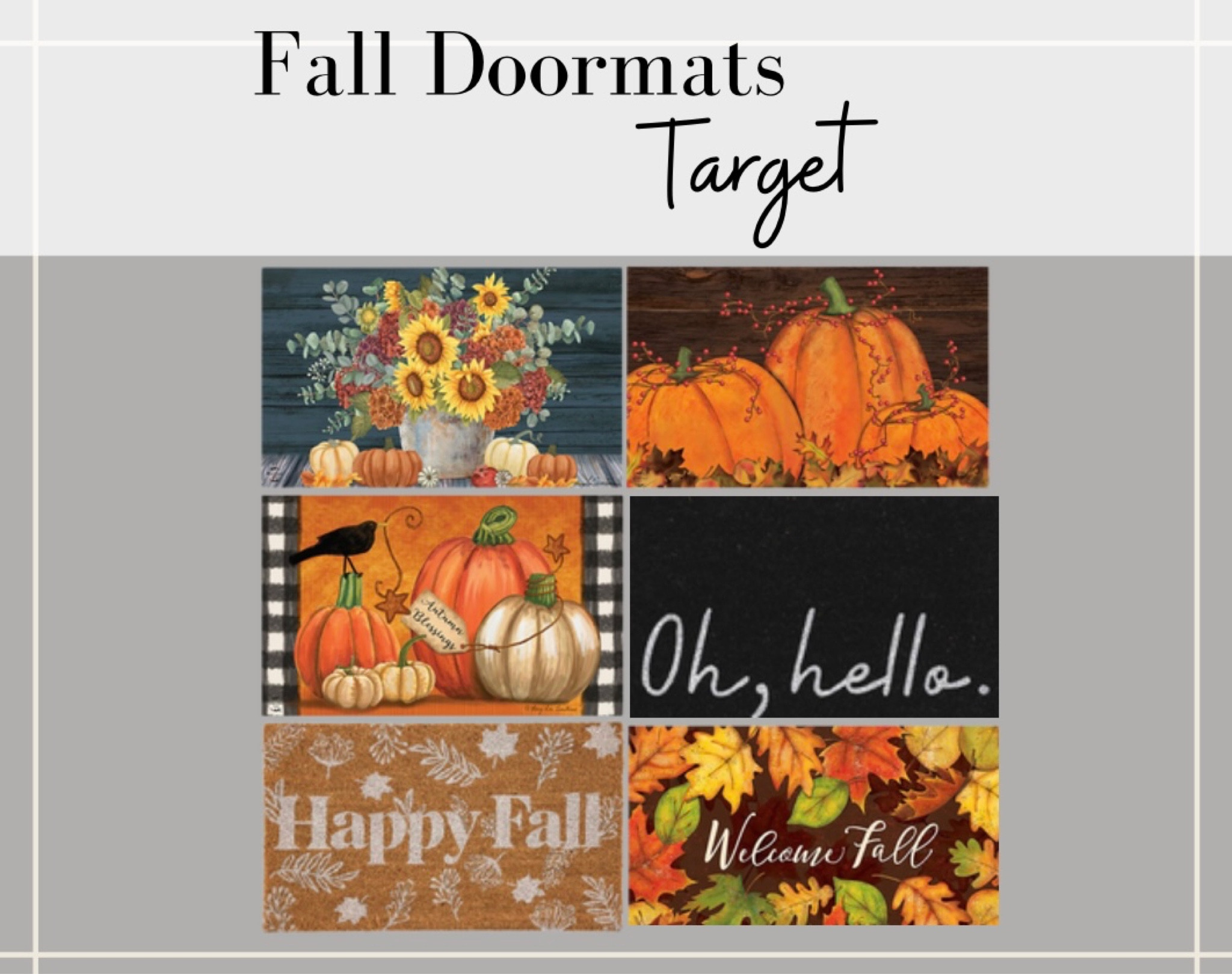 Fall Doormats 🍂🤎🍃

#fall #falldecor #fallfinds #home #homeinspo #porch #porchdecor #homedecor #target #targetfinds #autumn #autumndecor 

#LTKU #LTKSeasonal #LTKstyletip