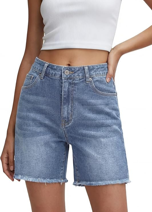 SANMM Jean Shorts Womens High Waisted Summer Stretchy Denim Short Casual Hot Jorts with Pockets | Amazon (US)