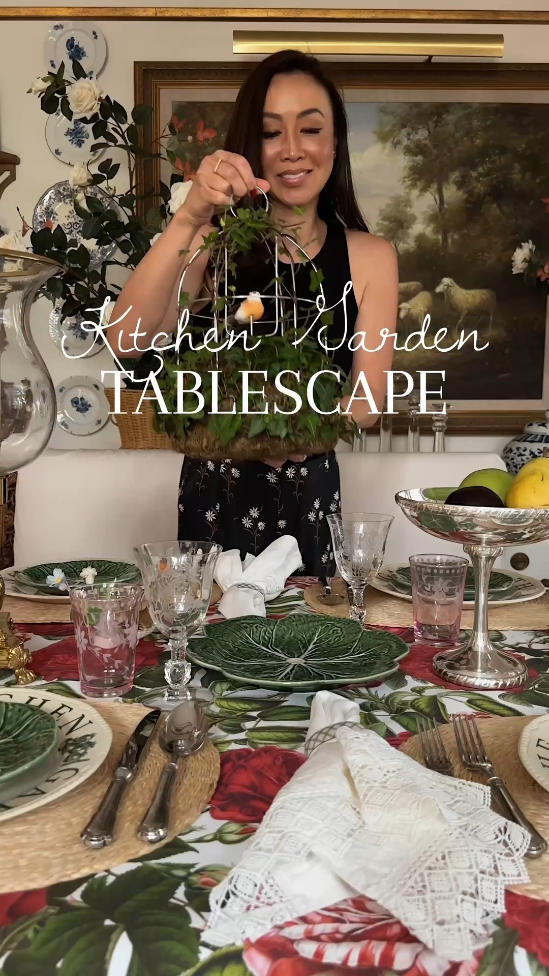 A kitchen garden spring Easter Tablescape! Love cabbage plates and what a cute live ivy bird cage for a gift for your favorite hostess or to send to a family before you arrive for Easter! 🐣 


#LTKParties #LTKHome #LTKFindsUnder100