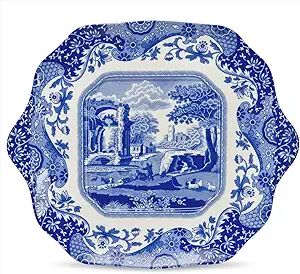 Spode Blue Italian English Bread and Butter Plate | Dessert and Appetizer Plate | Square Blue and... | Amazon (US)