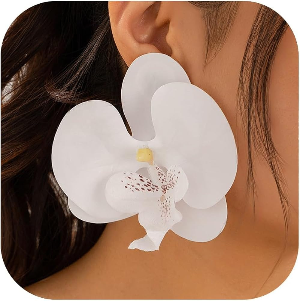 Vivian&CD Orchid Earrings for Women, Colorful Blossom Floral Exaggerated Big Flower Floral Earrin... | Amazon (US)