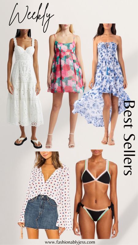 Weekly top sellers. Summer outfits I'm loving in a bikini that looks great on except for you need to size up. I got a size large. Fourth of July shirt that is.


#LTKOver40 #LTKSaleAlert #LTKFindsUnder100