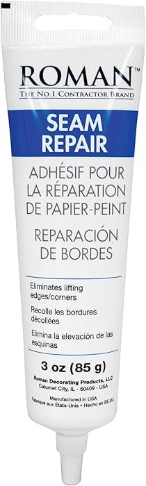 Roman Seam Repair Adhesive - Sealer for Wallpaper Tears and Loose or Overlapping Edges - White, 3... | Amazon (US)
