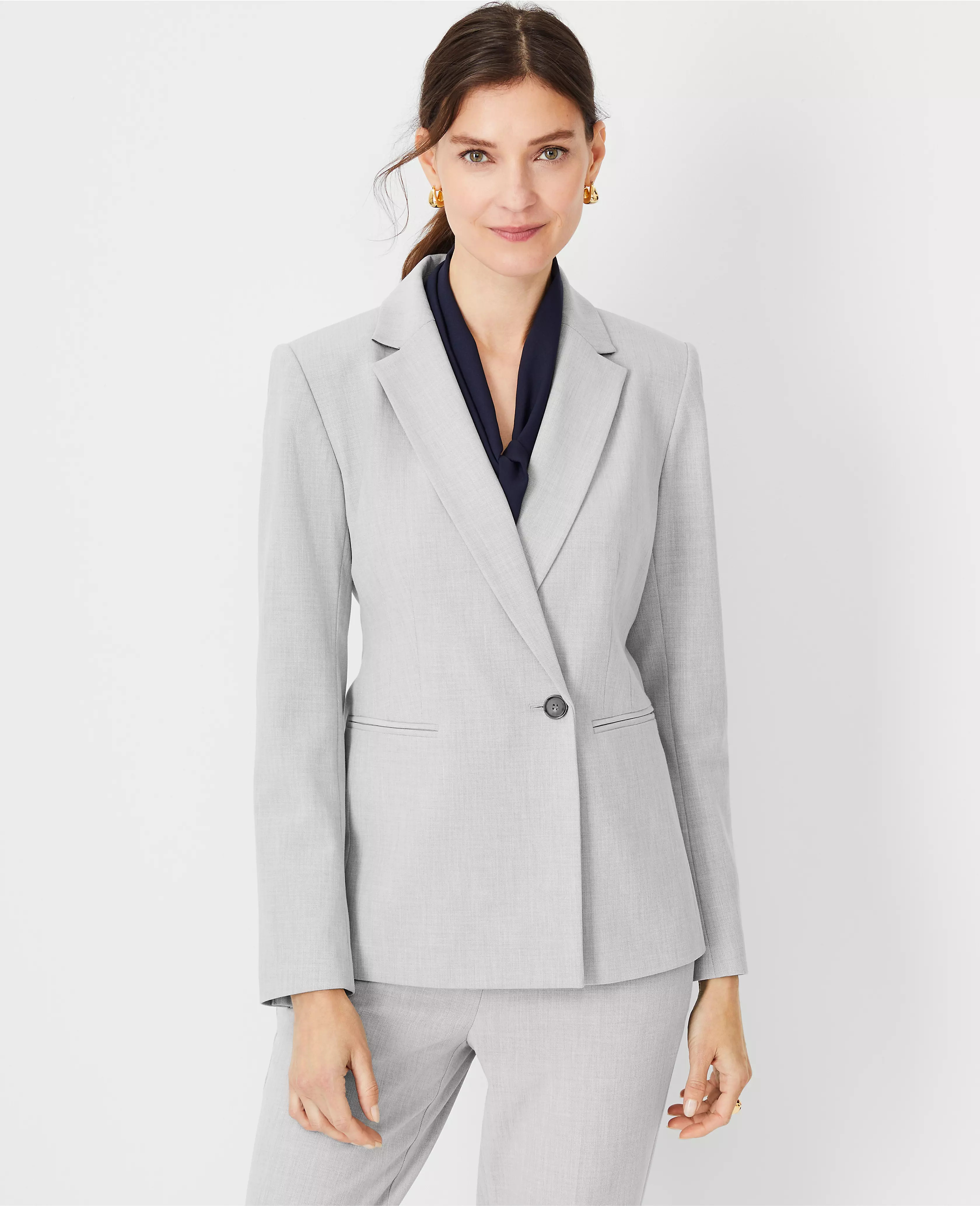 The Fitted Double Breasted Blazer in Bi-Stretch | Ann Taylor