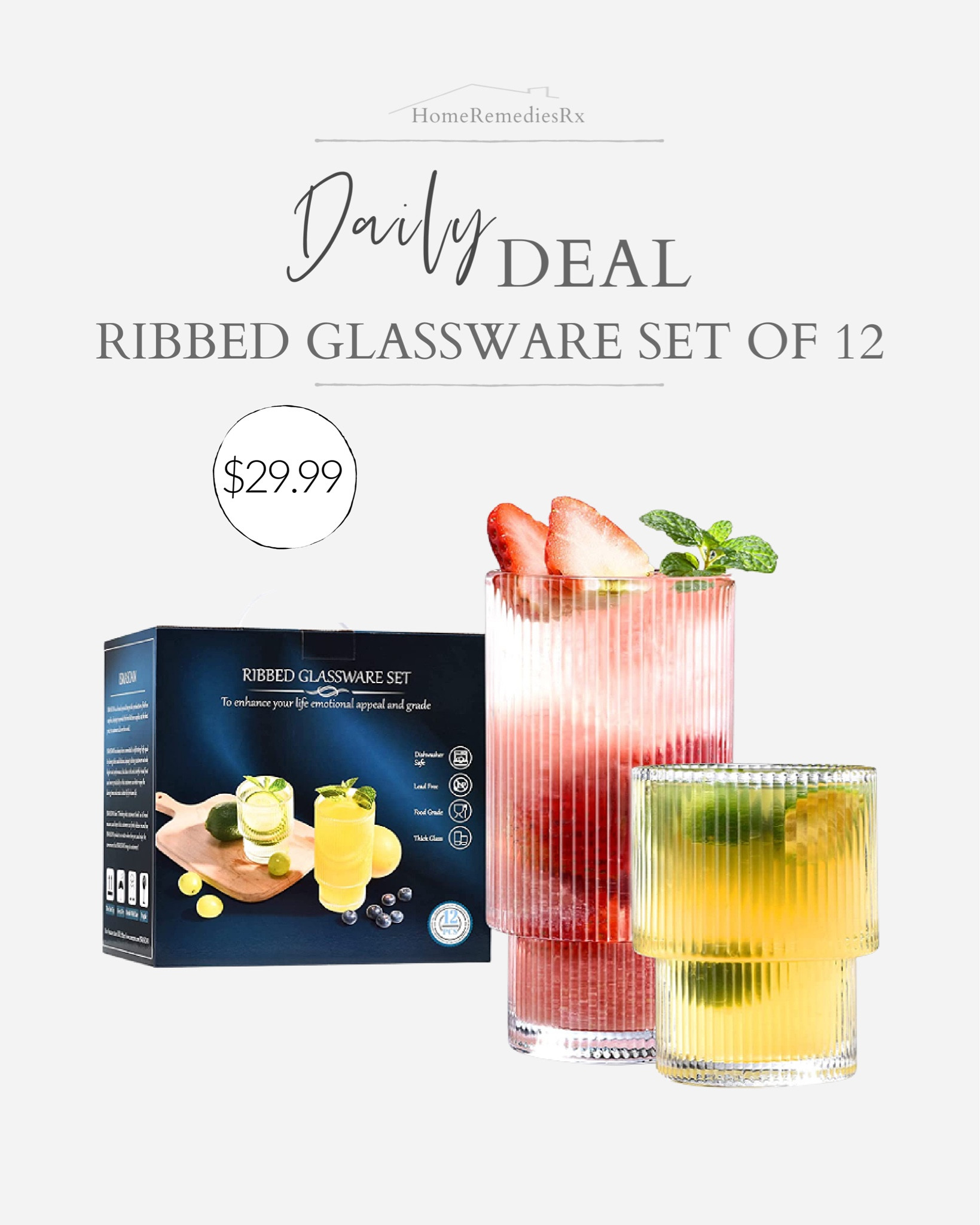This ribbed glassware set comes in a set of 12 and is an amazing deal! Less than $30! drinking glass, drinkware, kitchen, meal prep

#LTKFind #LTKstyletip #LTKhome