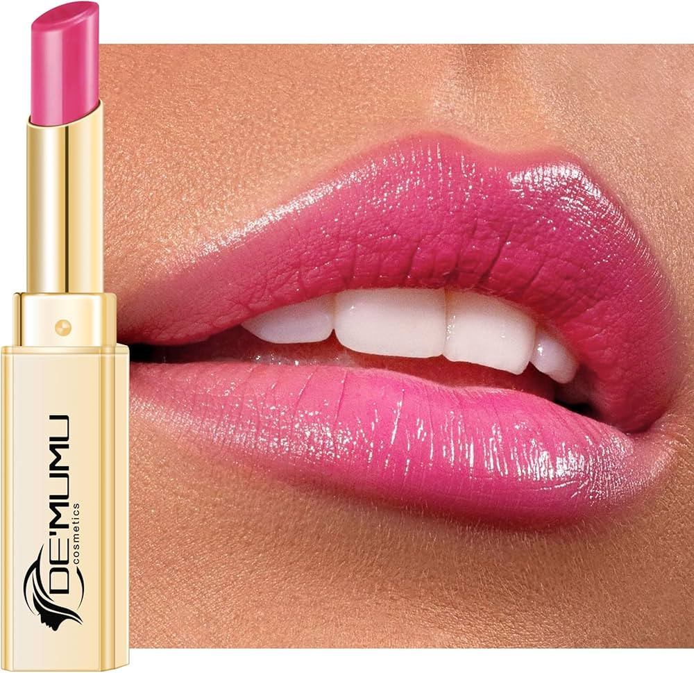 DE'MUMU Hot Pink Lipstick for Women Hydrating Lipstick Glossy Moisture Lip Gloss Sheer-Medium Cov... | Amazon (US)