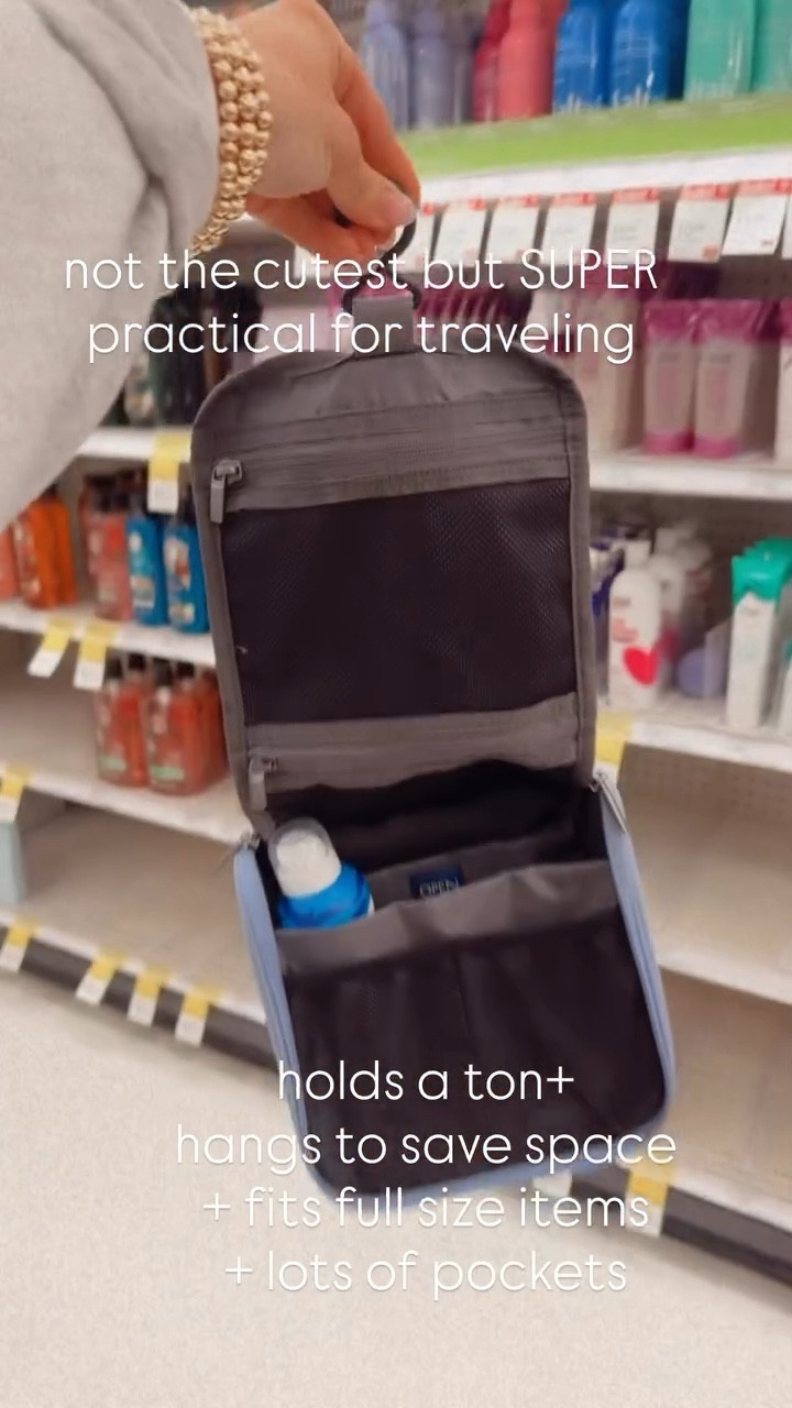 Travel Must Haves! This toiletrey case it perfect size! Hangs to save space but still holds full size items! 

#LTKTravel #LTKmomlife #LTKootd