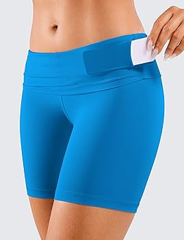 CRZ YOGA Women's Naked Feeling Biker Shorts - 6 Inches High Waist Yoga Workout Running Gym Spande... | Amazon (US)