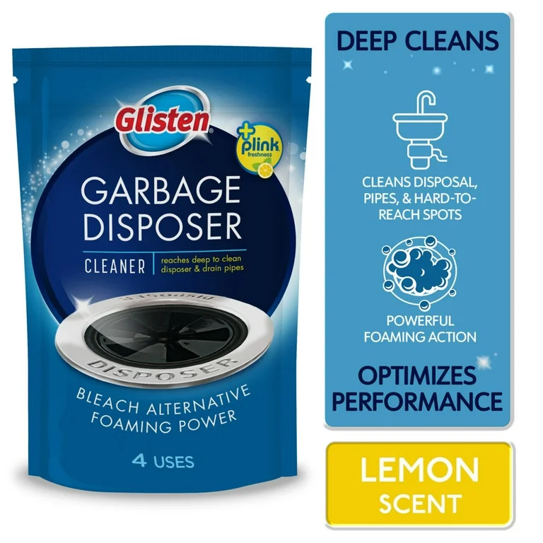 Glisten Disposer Care Cleaner, Lemon Scent, 4 Packets | Walmart (US)