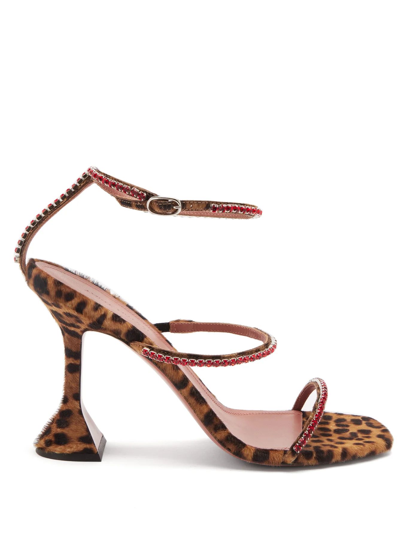 Gilda leopard-print calf-hair sandals | Amina Muaddi | Matches (US)