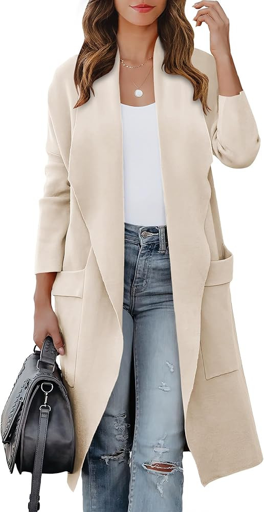 ANRABESS Women's Long Cardigan Sweater 2025 Fall Fashion Casual Oversized Knit Open Front Coatiga... | Amazon (US)