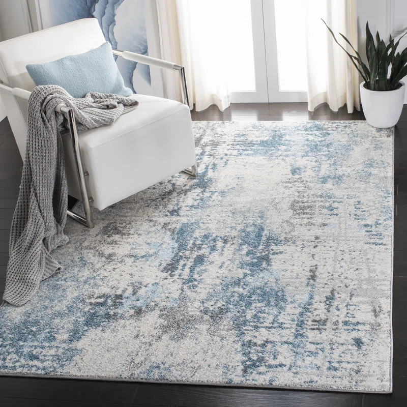 Olaughlin Performance Ivory / Blue Rug | Wayfair North America
