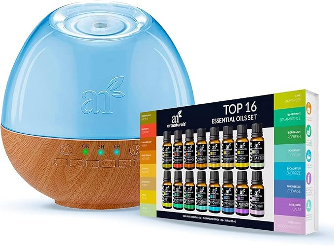 artnaturals Sound Machine Diffuser & Essential Oil Set - (300ml Tank & Top 16 Set) - 6 Calming Na... | Amazon (US)