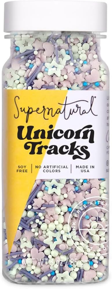 Supernatural Unicorn Tracks Natural Confetti Sprinkles, Heart & Star Shapes, Organic Dye Free, So... | Amazon (US)