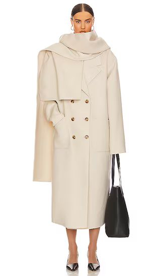 Oversized Coat With Detachable Scarf in Ivory | Revolve Clothing (Global)