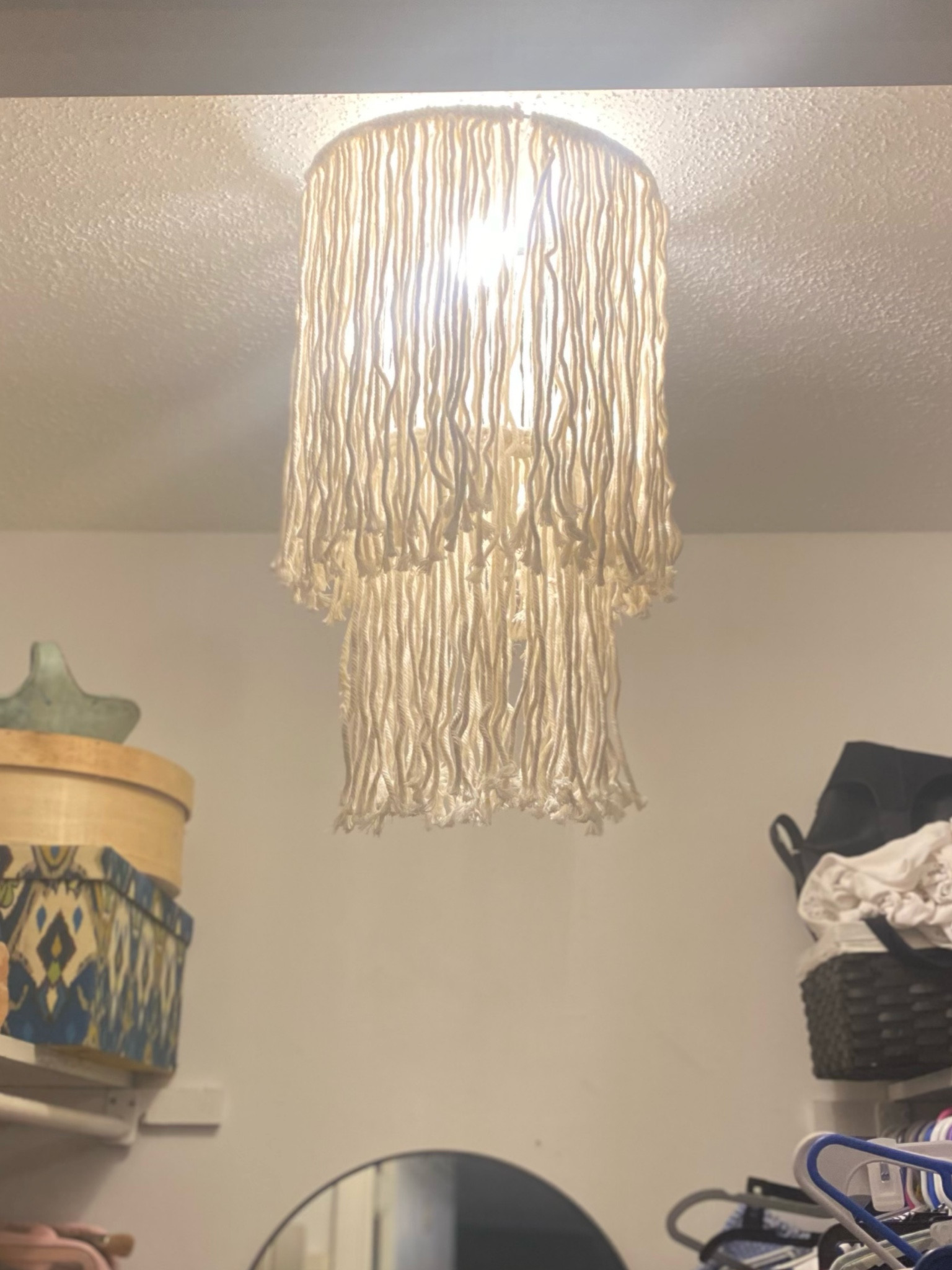 Handwoven tassel tapestry lampshade. Bohemian style light 

#LTKHome #LTKFamily #LTKStyleTip